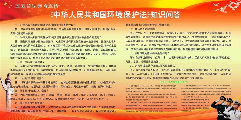 展板办公装饰6625中华人民共和国环境保护法