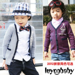 luyookids2012新款儿童时尚条纹针织开衫 二色可选