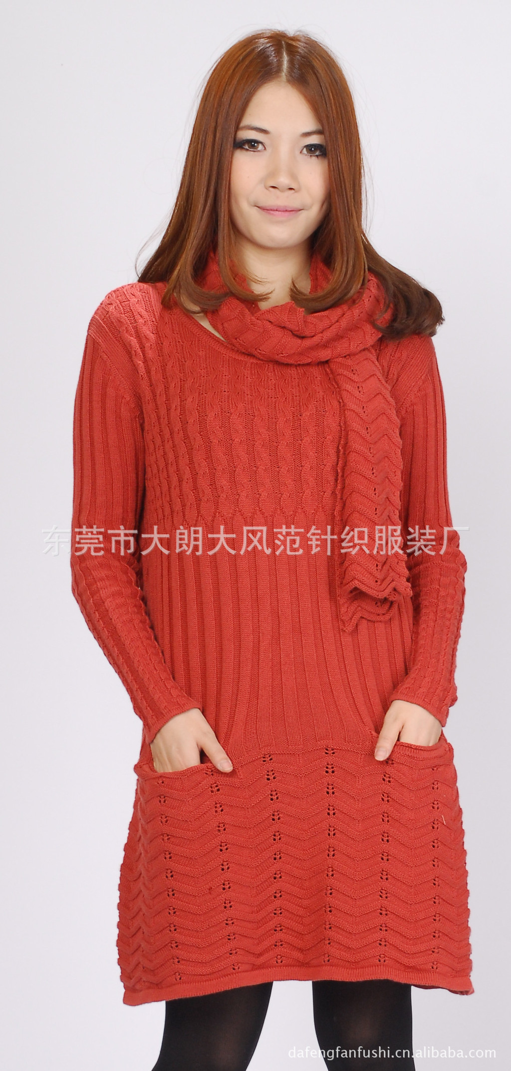 新款大版中长女式针织衫毛衣裙<em>欧韩</em>大码<em>女装</em>大