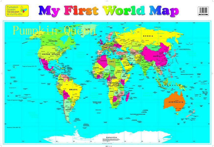 婴幼儿教具-早教幼儿园英语世界地图和单词大