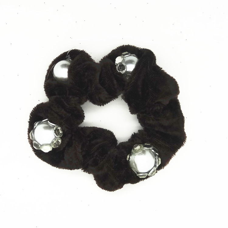 【珍珠 绒布 中老年人发圈 发套 头饰 批发 打造