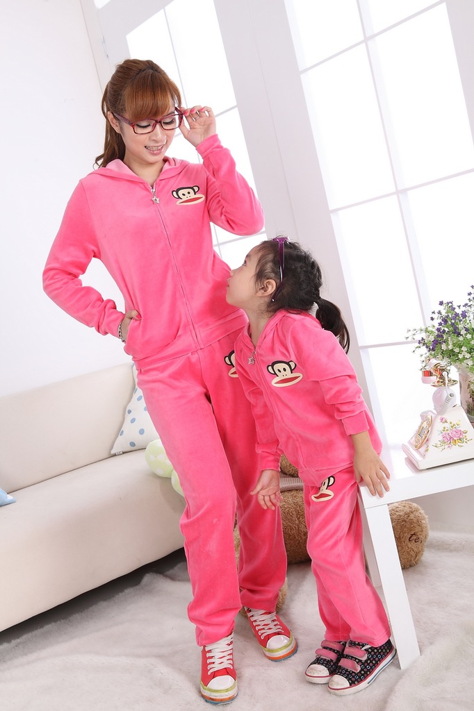 厂家直销 品牌童装 天鹅绒<em>大嘴猴</em>母<em>女装</em>休闲运