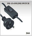 澳洲二芯插头，澳规电源线插头，二芯澳大利亚电源线，澳式插头线