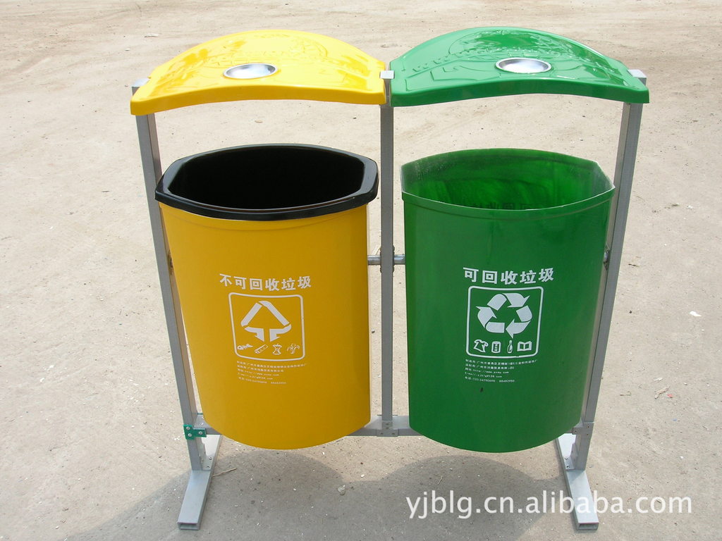 玻璃钢分类垃圾桶 环保三分类垃圾桶 玻璃钢户