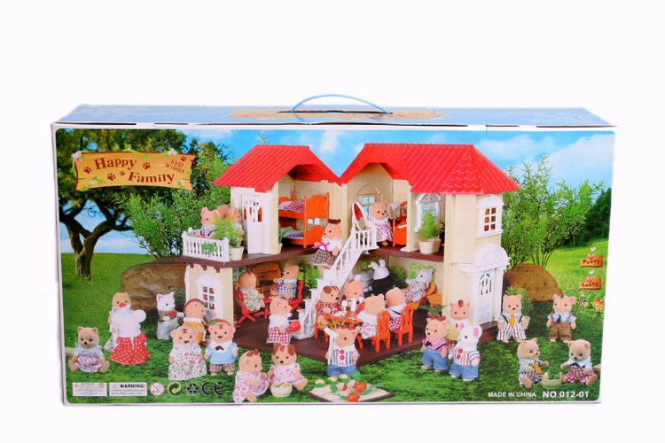 【塑料拆装小别墅 儿童过家家玩具房子 彩色小