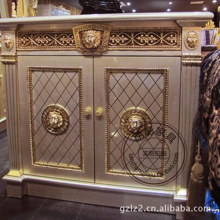【新古典家具 欧式玄关柜 实木雕花装饰柜 简欧