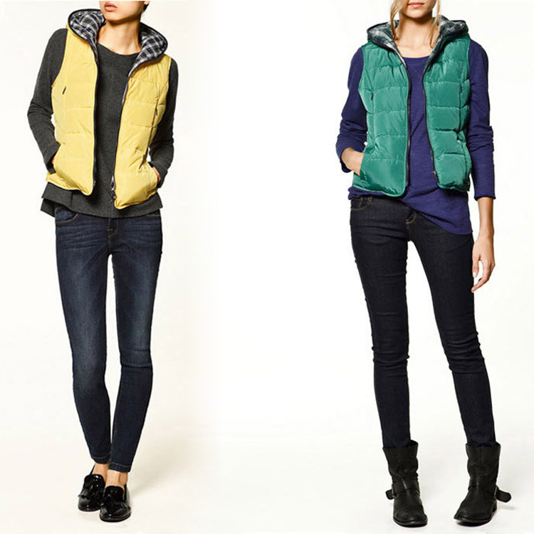 2012两穿 冬装新款糖果色格子内衬双面穿女棉