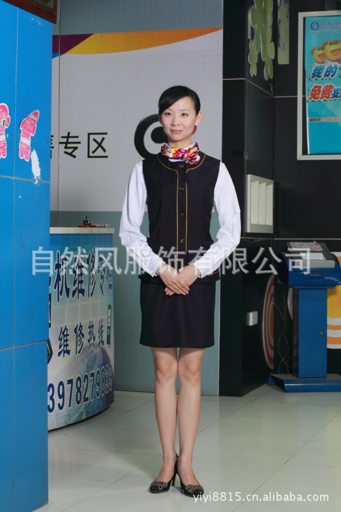 中国移动职业工装 移动公司制服 移动营业员(马甲 西裙)套装图片_4