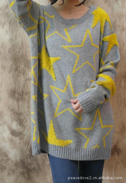 2012新款 宽松蝙蝠长袖秋冬<em>开衫无领</em>V领正反