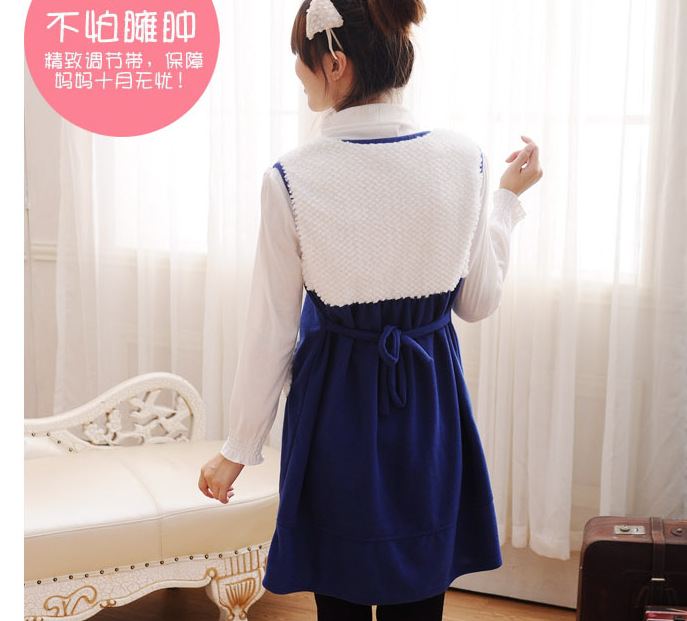 【JJ12716珊瑚绒<em>背心裙</em> 孕妇裙<em>秋款</em> 女之御孕