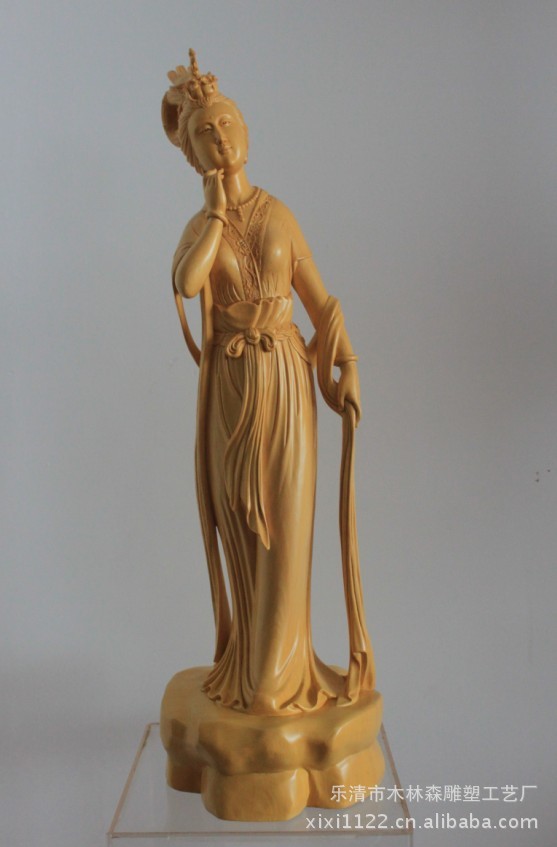 采购木质工艺品-供应雕刻黄杨<em>木雕 四大美女</em>雕