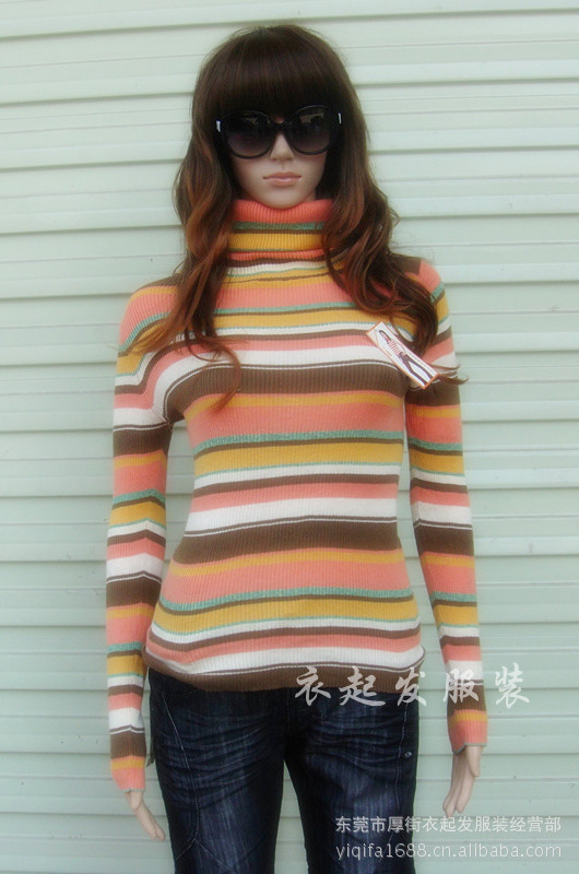 2012新款高领针织打底衫打底毛衣 女士纯色薄