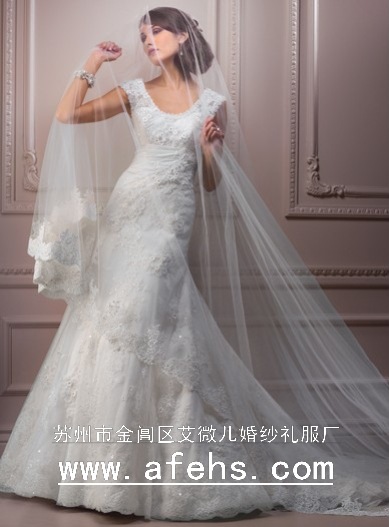 【MG041 销售高档双肩圆领<em>淑女</em>高贵<em>婚纱</em> 蕾丝