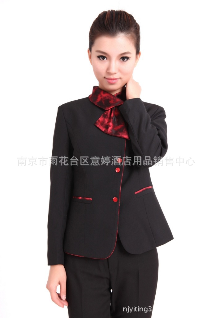 2012冬季 时尚流行中式酒店女服务员工作服 制