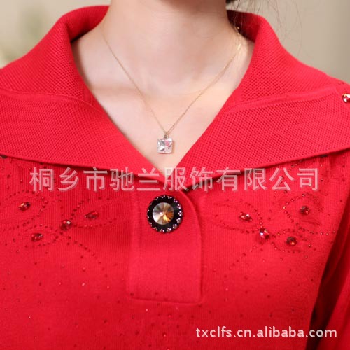 212秋冬季女式新款韩版女装翻领长袖纯色时尚休闲款式针织羊毛衫 