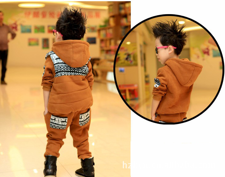 韩版小鹿<em>卫衣三件套</em> 童装男童套装秋冬装 201