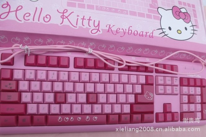 【廠傢直銷】 KT鍵盤 HELLO KITTY 鍵盤 卡通鍵盤 粉色 時尚鍵盤工廠,批發,進口,代購