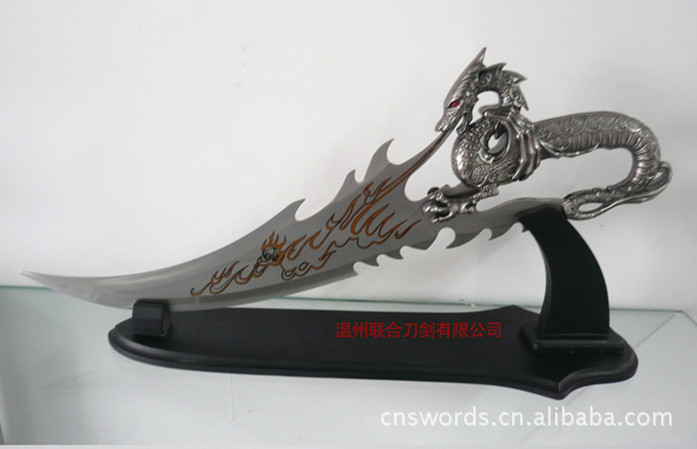 中国火龙刀工艺刀桌饰刀礼品刀 小号龙 图片