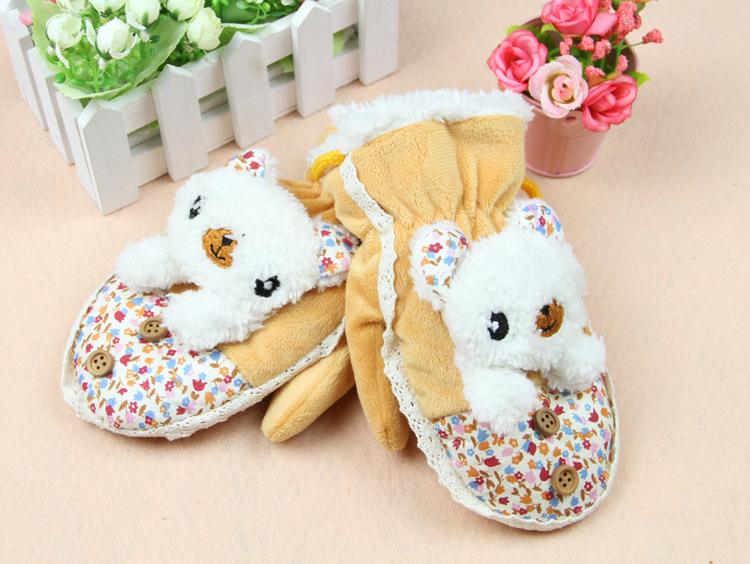 义乌保暖手套批发 小魔女[K-7581]淘气熊 儿童