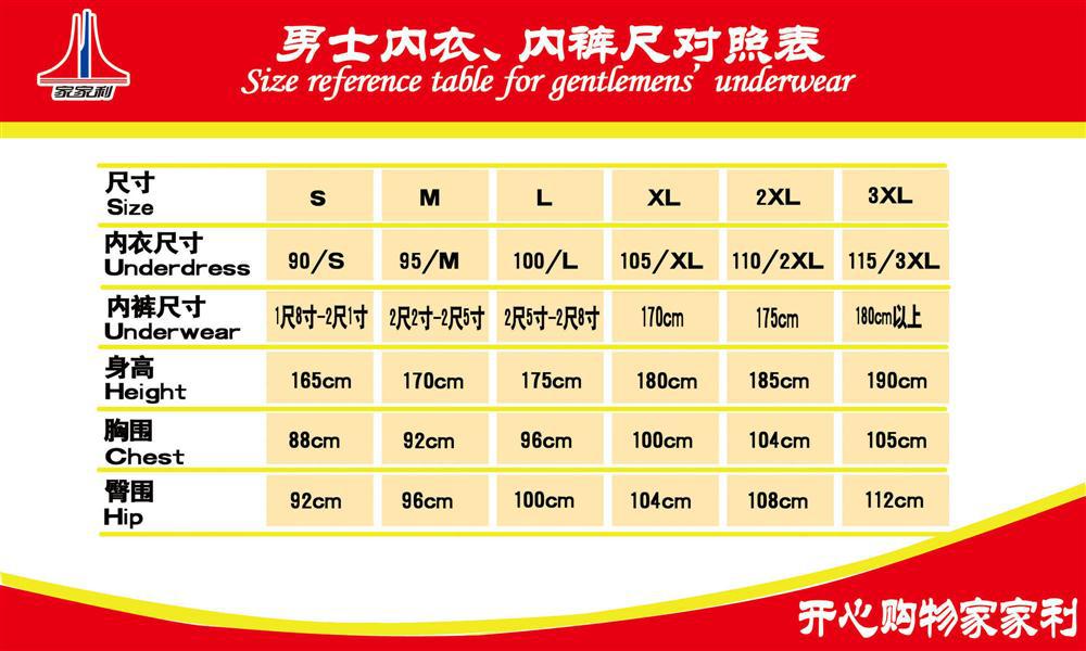 【208海报办公装饰展板3341 男士内衣尺码表