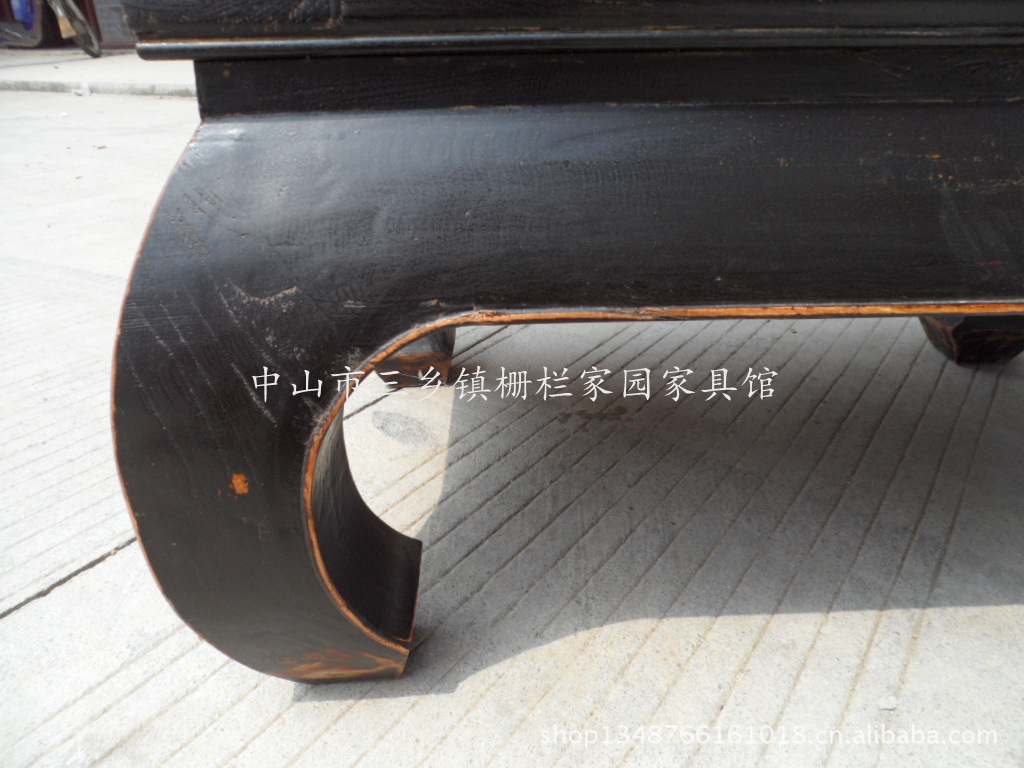 仿古实木家具 古典做旧黑漆圈椅批发 沙发
