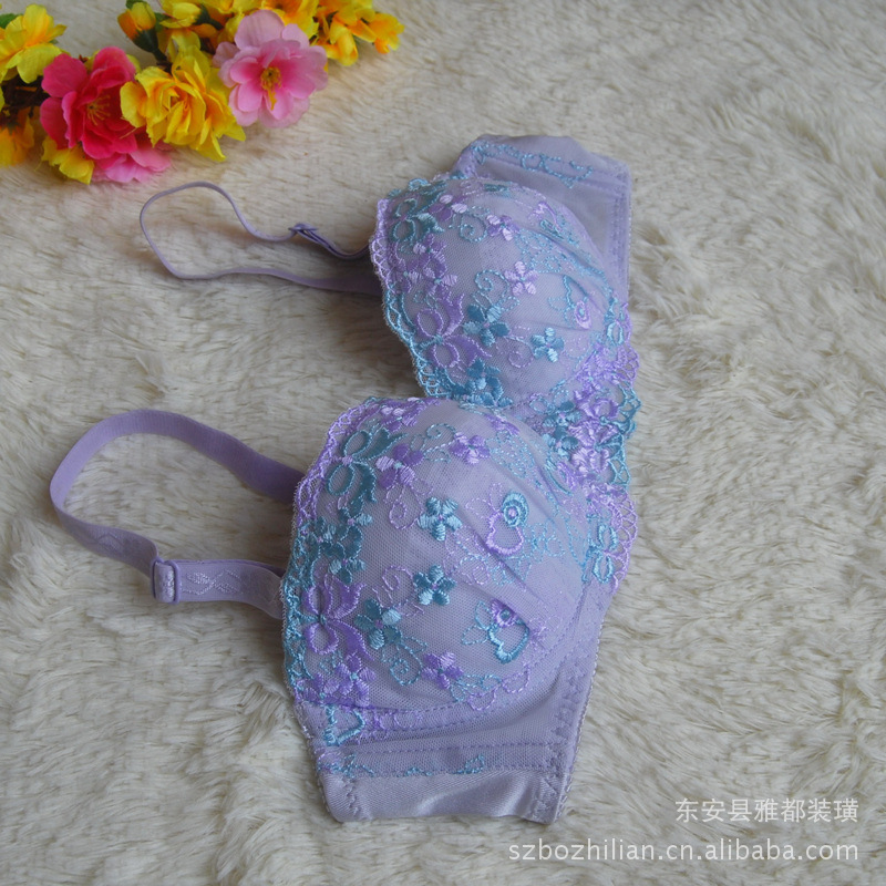 【内衣<em>文胸</em>绣花文胸带插片<em>无钢圈文胸</em>内衣外贸