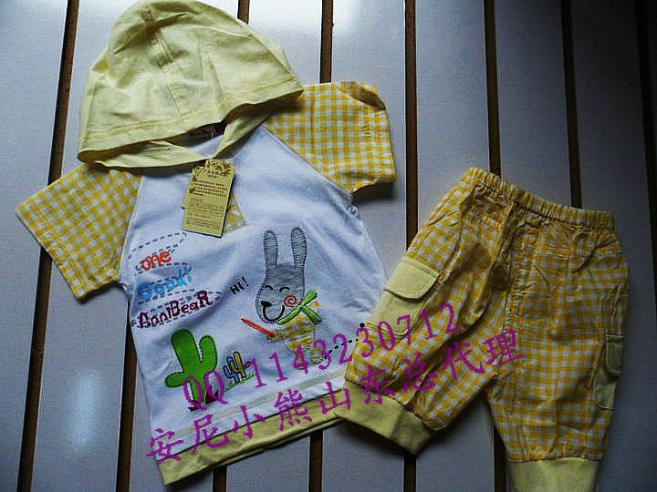 2012安尼小熊新款夏装<em>酷酷连</em>帽半开短袖套A5