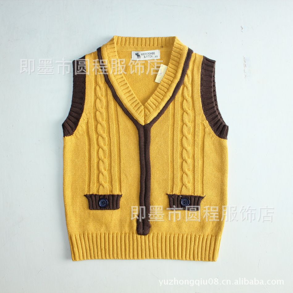 原单童装 <em>毛衣</em>批发美国AF儿童 <em>男童毛衣背心</em>男