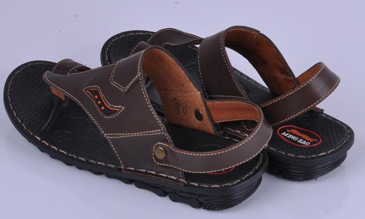 祥隆特价休闲潮流2012新款男士皮凉鞋夏季男