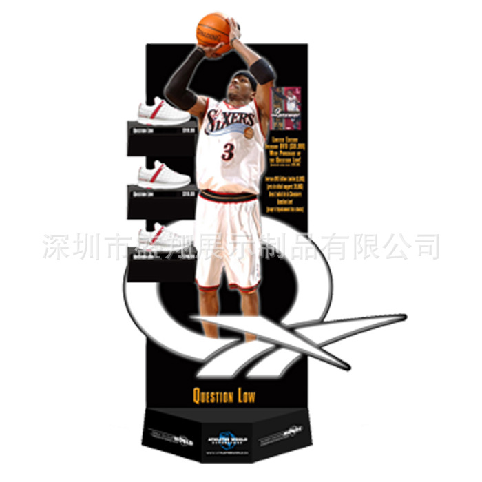篮球明星代言纸广告牌 篮球鞋纸展示架 轮胎保