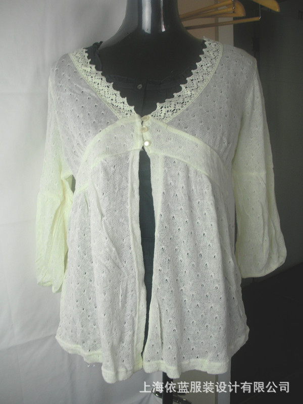 【日系原单<em>白色</em>纯<em>棉麻针织</em>镂空<em>开衫</em>】价格,厂