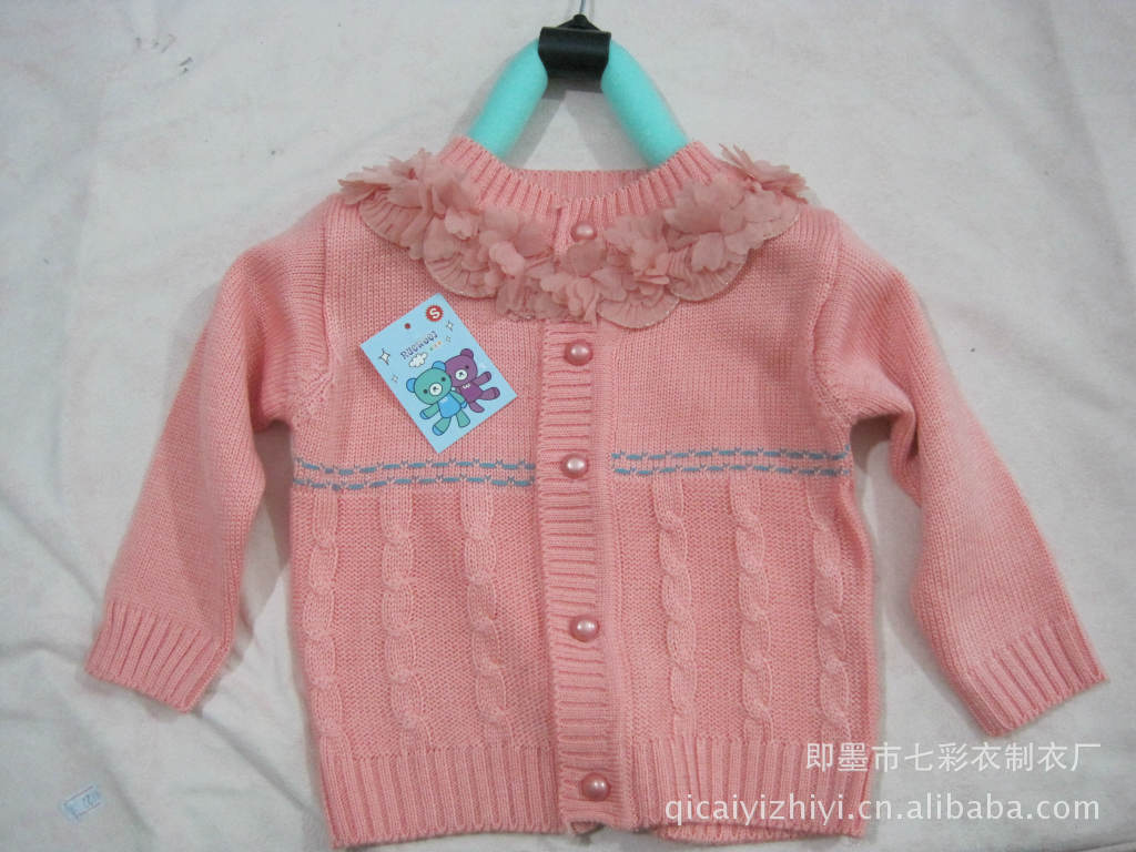 【春秋装<em>儿童</em>开衫长袖带花小童<em>毛衣</em> 童<em>毛衣</em>批