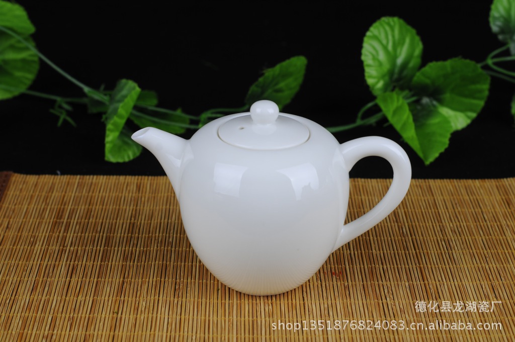 母婴,玩具 餐饮用品 茶具 茶壶,水壶 德化茶壶批发 荷叶茶壶 白瓷茶壶