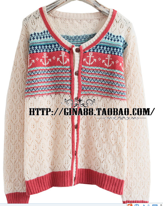 批发采购女式针织衫-w closet <em>海军</em>风锚图案花