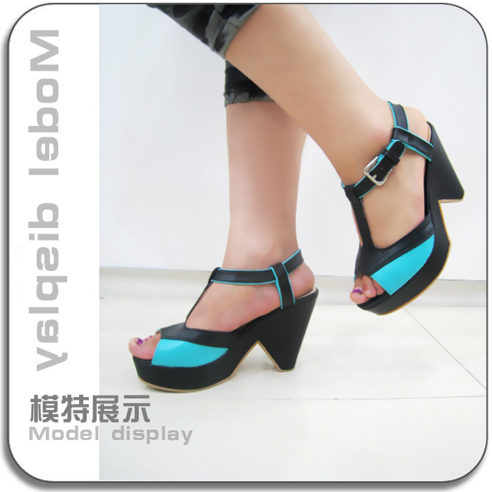 新款凉鞋 2012韩版春季厚底凉鞋 时尚<em>淑女色</em>拼