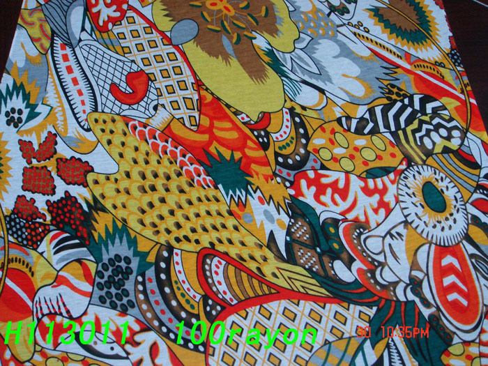 100%人棉印花波西米亚裙<em>面料</em>/<em>夏季</em>T-shirt<em>布料</em>