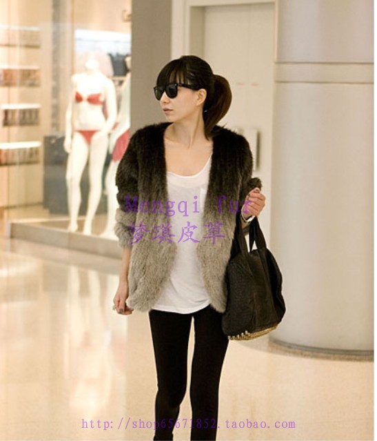 进口<em>水貂毛编织</em>渐变色<em>开衫</em> <em>水貂毛</em>上衣 <em>水貂毛</em>