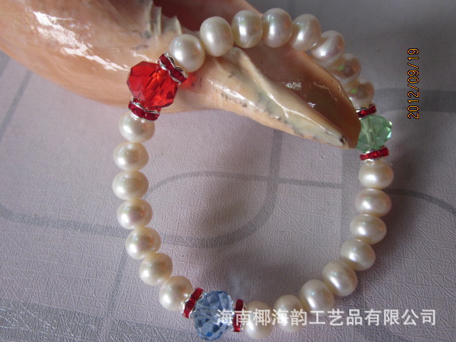 海南特色礼物 海南珍珠手链 一颗玛瑙椰海韵珍珠饰品