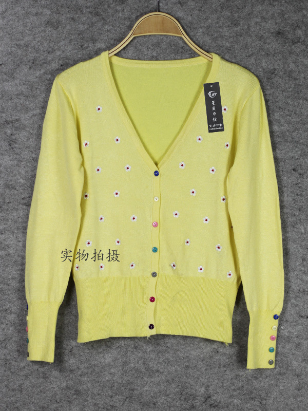 8867秋装新款女装 甜美刺绣 修身 <em>针织衫</em> <em>女士</em>