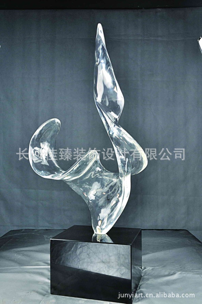 透明水晶雕塑 树脂艺术品 简约现代