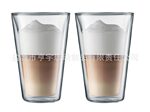 厂家直销 玻璃咖啡杯 双层咖啡玻璃杯 咖啡杯 玻璃杯 广告双层杯