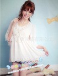 vivi4月揭載lena秀INGNI雜志款小高腰v領雪紡衫 日韓女裝