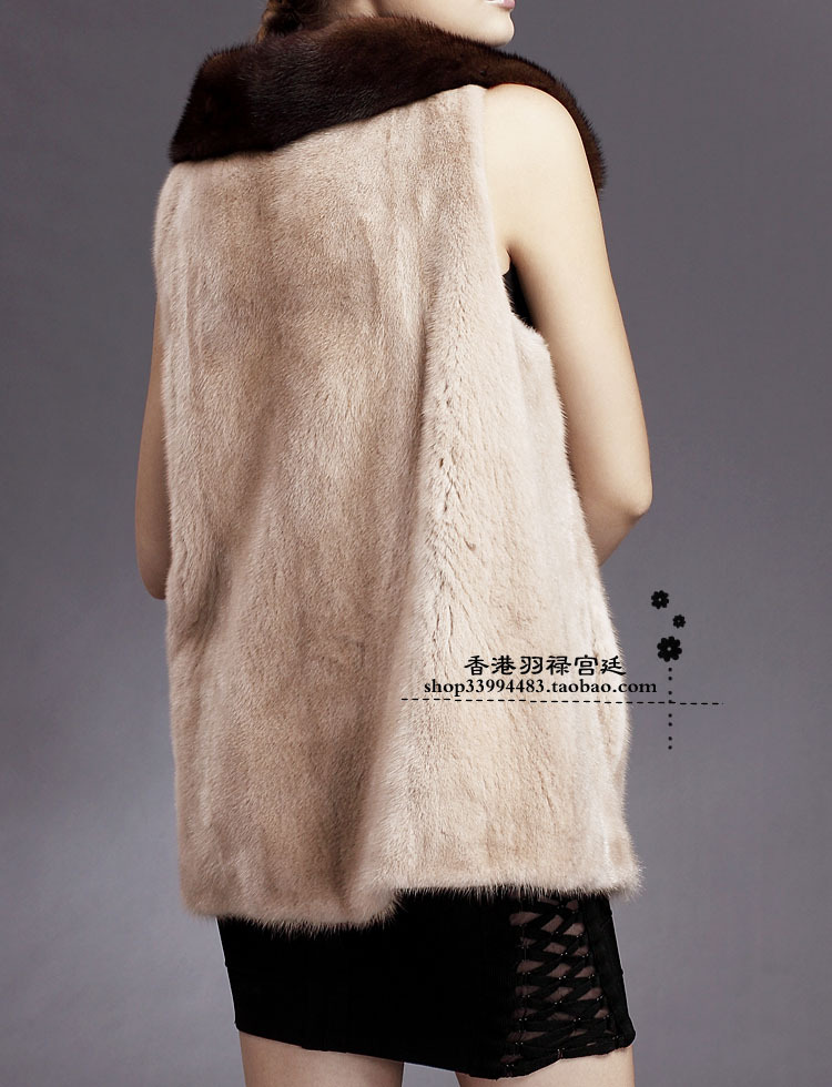 水貂正品 <em>中长</em>女款貂皮背心 整貂皮<em>貂绒</em>外套 貂
