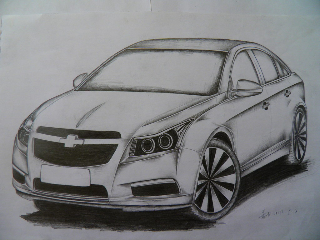 素描画 素描代画 纯手绘四开汽车画定制 汽车铅笔画定做汽车画像