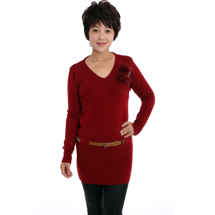 2012新款中老年女装 秋冬新品长袖毛衣针织衫