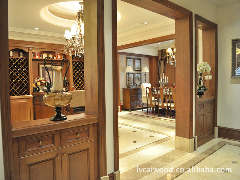 【木饰面厂家直销】别墅成品木饰面、护墙板、