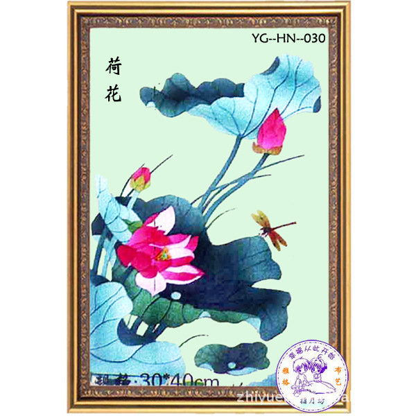 布艺贴画 荷趣 布艺工艺品 布艺diy 贴画 民族工艺品