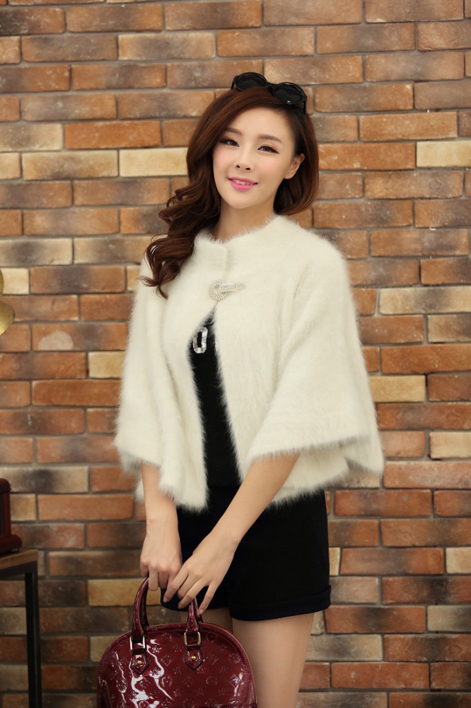 伍曼 贵族范 高端优雅奢华甜美貂绒<em>开衫外套</em>妙