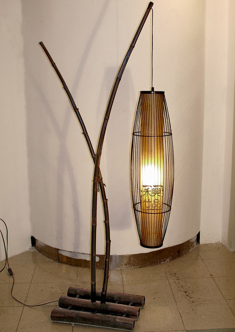 【竹灯笼、竹灯罩、仿古灯饰,竹灯,地灯,F-QY2