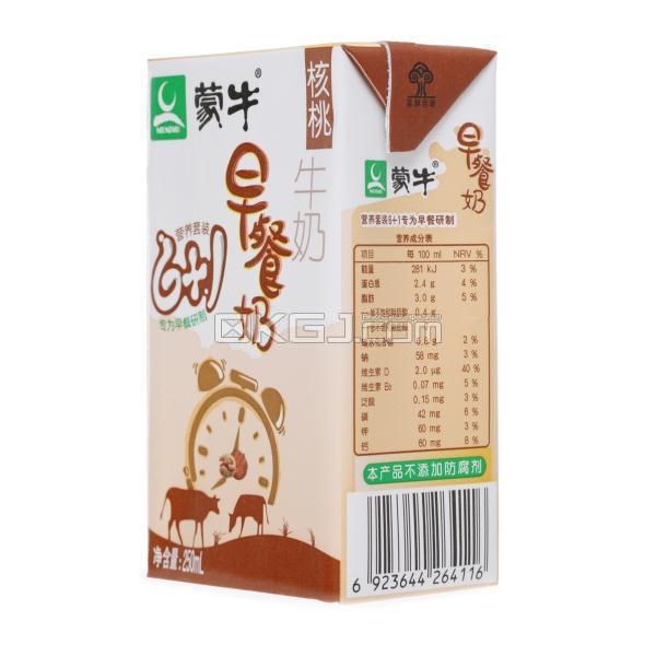 蒙牛早餐奶核桃味250ml*16 俊歌商城 深圳网汇通贸易有限公司